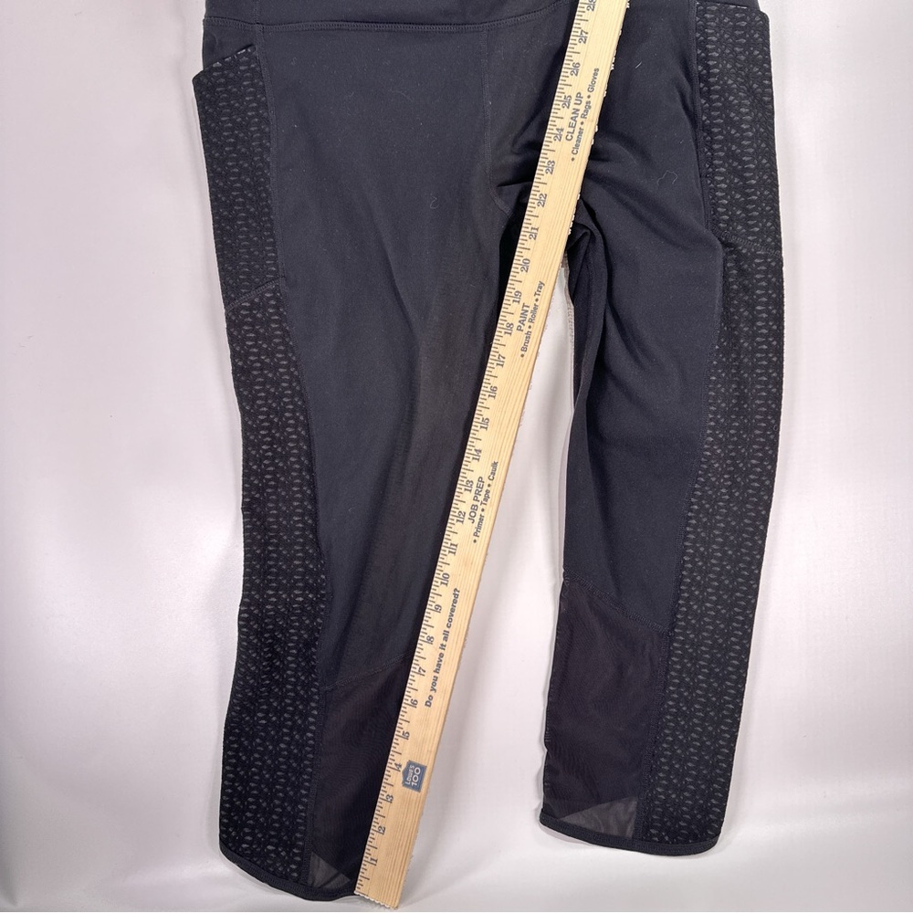 Athleta Women’s Meshblock Cropped Pocket Leggings Black Mesh Panel Workout XL - Picture 15 of 15